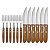 Conjunto Churrasco 6 Garfo 6 Facas 12 Peças Madeira MOR 3931 - Imagem 1
