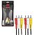 Cabo Rca Metal 3x3 Rca 1,8 Metros Video Cassete Dvd Tv - Imagem 1