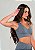 Top Fitness Nadador Com Bojo Removível Feminino Cinza Fit Model - Imagem 1