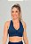 Top Fitness Nadador Com Bojo Removível Feminino Azul Marinho Fit Model - Imagem 1