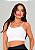 Top Fitness Alça Com Bojo Removível Feminino Branca Fit Model - Imagem 1