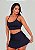 Top Fitness Alça Com Bojo Removível Feminino Preto Fit Model - Imagem 1