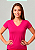 Blusa Feminina Lisa Gola V Manga Curta Pink Basic - Imagem 1