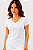 Blusa Feminina Lisa Gola V Manga Curta Branca Basic - Imagem 1