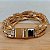 Pulseira canutilhos banhado a ouro  8 fios quadrados fosco - Imagem 3