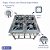 Fogão para Cozinha Industrial Profissioanal Inox Chama Dupla Grelha 40 cm 4 Bocas Sebem - Imagem 2