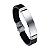 Pulseira Bracelete Masculino Borracha Placa Aco inox - Imagem 2