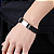 Pulseira Bracelete Masculino Borracha Placa Aco inox - Imagem 4