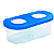 Comedouro 2 Furos com Gancho Cristal Azul para Pássaros 100mL - Imagem 1