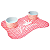 Kit 2 Potes Porcelana 450ml + Jogo Americano Osso Rosa para Cães - Imagem 1