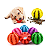 Brinquedo Bola Interativa Cães Porta Ração Petiscos Amarela - Imagem 3