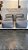 Conjunto Puff M Standard + 2 Peseiras  cor cinza + 2 Almofadas cinza listrada - Imagem 1