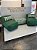 Conjunto Puff M  Standard Cor Verde 333+ 1 Peseira + 2 Almofadas Verdes listradas - Imagem 2
