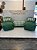Conjunto Puff M  Standard Cor Verde 333+ 1 Peseira + 2 Almofadas Verdes listradas - Imagem 3