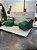 Conjunto Puff M  Standard  cor verde 333 + 1 Peseira + 2 Almofadas verde listrado - Imagem 2