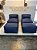 Conjunto Puff M Standard + 2 Peseiras + 2 Almofadas Azul Marinho - Imagem 1
