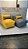 Conjunto Puff M Standard + 2 Almofadas Cinza e Amarelo - Imagem 1