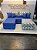 Futon Smooth Duplo + Futons Modulares + Acessorios Combinação Azul Royal com Azul Geometrico - Imagem 1