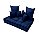 Futon Turco Azul Marinho + Almofadas - Imagem 2