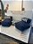 Conjunto Puff M Standard Azul Marinho+ 1 Peseira + 2 Almofadas Listradas - Imagem 3