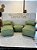 Conjunto Puff M + 1 Peseira + 2 Almofadas Verde 301 - Imagem 2