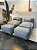 Conjunto Puff G  Standard + 2 Peseiras + 1 Almofada cor cinza - Imagem 1