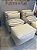 Conjunto Puff P Standard Bege Listrado+ 2 Peseiras + 2 Almofadas Bege - Imagem 2