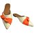 Mule Bege e Laranja MegaChic - Imagem 1