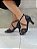 Sandália Corino Preto com detalhe em glitter 7 cm - Imagem 2