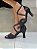 Sandália Corino Preto com detalhe em glitter 7 cm - Imagem 1