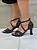 Sandália Corino Preto com detalhe em glitter 7 cm - Imagem 3