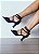 Sandália Corino Preto com duplo cruzado, glitter preto e tela preta 7 cm - Imagem 2