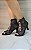 Botinha Cetim Preto glitter preto e tela preta 7 cm - Imagem 1