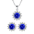 Conjunto Dianne Classic Blue em Prata 925 Cravejado - Imagem 1