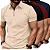 Camiseta Polo Manga Curta Com Ziper Masculina Malha Canelada - Imagem 1