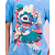 CAMISETA PITICAS LILO STITCH OFICIAL AZUL - Imagem 3