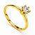 Anel Solitário Ouro 12K com Zircônia Romance Noivado | AS05 - Imagem 1