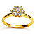 Anel Solitário Ouro 12K com Zircônia Flower Noivado | AS15 - Imagem 2