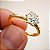 Anel Solitário Ouro 12K com Zircônia Flower Noivado | AS15 - Imagem 4