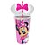 Copo Infantil Disney Mickey Minnie Com Canudo Tampa Orelha Rosa - Imagem 1