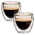 Jogo 2 Copos Parede Dupla Vidro Borossilicato Café Espresso 100ml - Imagem 1
