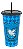 Copo Com Tampa E Canudo Harry Potter Corvinal Ravenclaw 700ml - Imagem 1