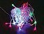KIT 100 Pisca de Natal 100 Leds Colorido 8 Funções 10 Metros fio transparente 220V. - Imagem 2