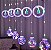 Cortina com 135 LEDs Colorido 5 argolas e 5 bolas figuras natalinas 3 metros bivolt. - Imagem 1