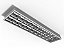 Luminária de embutir alto rendimento com aletas parabólicas duplas para 2 lâmpadas 18/20W 120cm. - Imagem 1