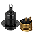 Soquete preto rosca longa com niple M-10 Plástico base de Borne E-27. - Imagem 1