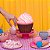 Luminária Cupcake Ø16x20cm Polietileno Rosa e Marrom. - Imagem 4