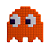 Luminária Fantasma Pac-Man 20x10,5x10,5cm Polietileno Laranja. - Imagem 1