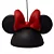 Pendente Orelhas Minnie 24x41x27cm Polietileno Preto e Vermelho. - Imagem 1