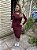 Vestido canelado gola careca midi - Imagem 1